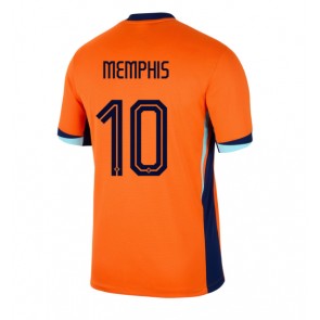 Billiga Nederländerna Memphis Depay #10 Hemmatröja EM 2024 Kortärmad